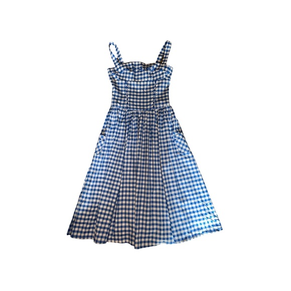 Blue Gingham Midi Dress - Picture 8 of 13
